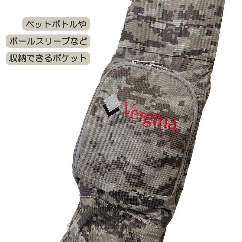 フード付き Vergina セルフスタンドクラブケース ピクセル迷彩 迷彩柄 