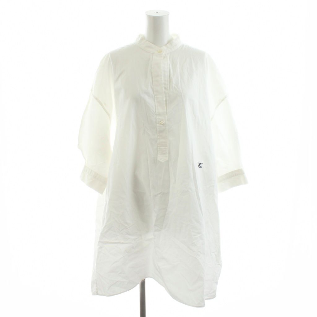 ウィムガゼット Whim Gazette 23SS 刺繍チュニックシャツ 7分袖 F 白
