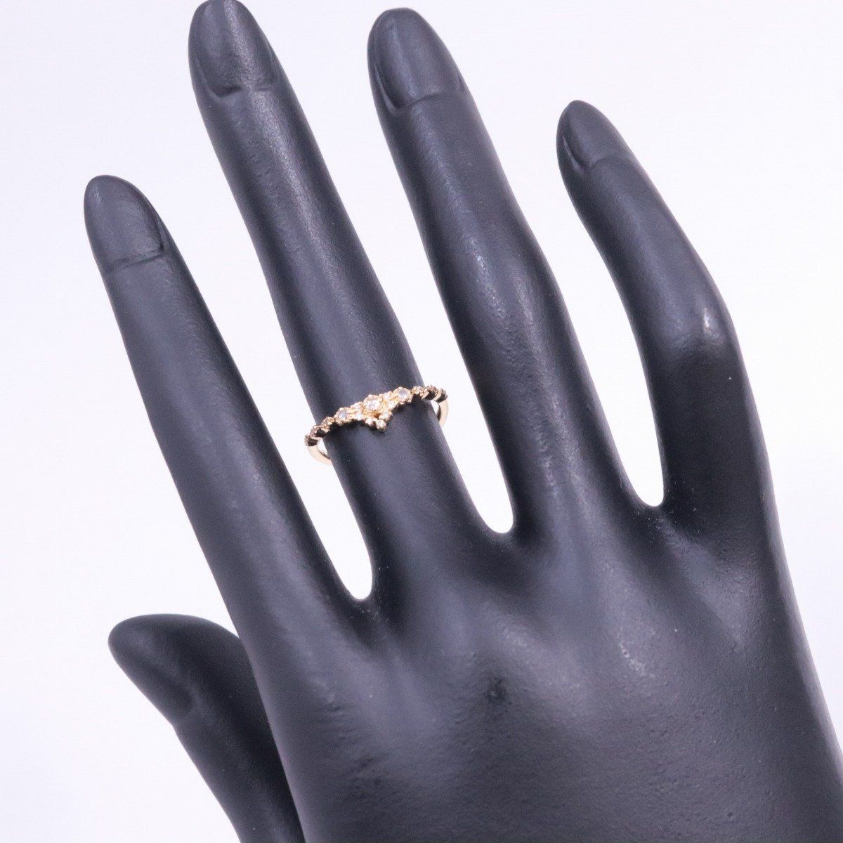 agete アガット リング 指輪 K18YG/ダイヤモンド0.08ct 7号【いおき