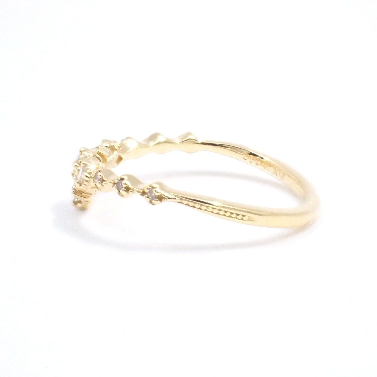 agete アガット リング 指輪 K18YG/ダイヤモンド0.08ct 7号【いおき