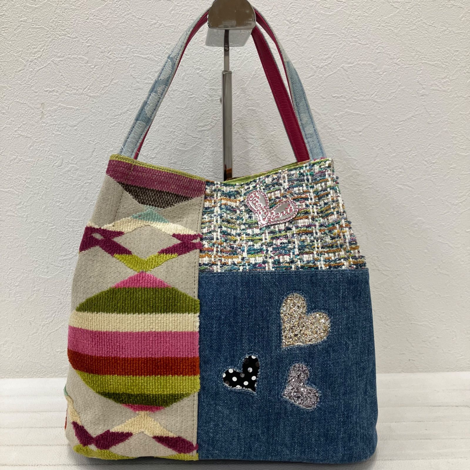 8658 Think Bee! シンクビー！ ハンドバッグ ビーランド ハート デニム