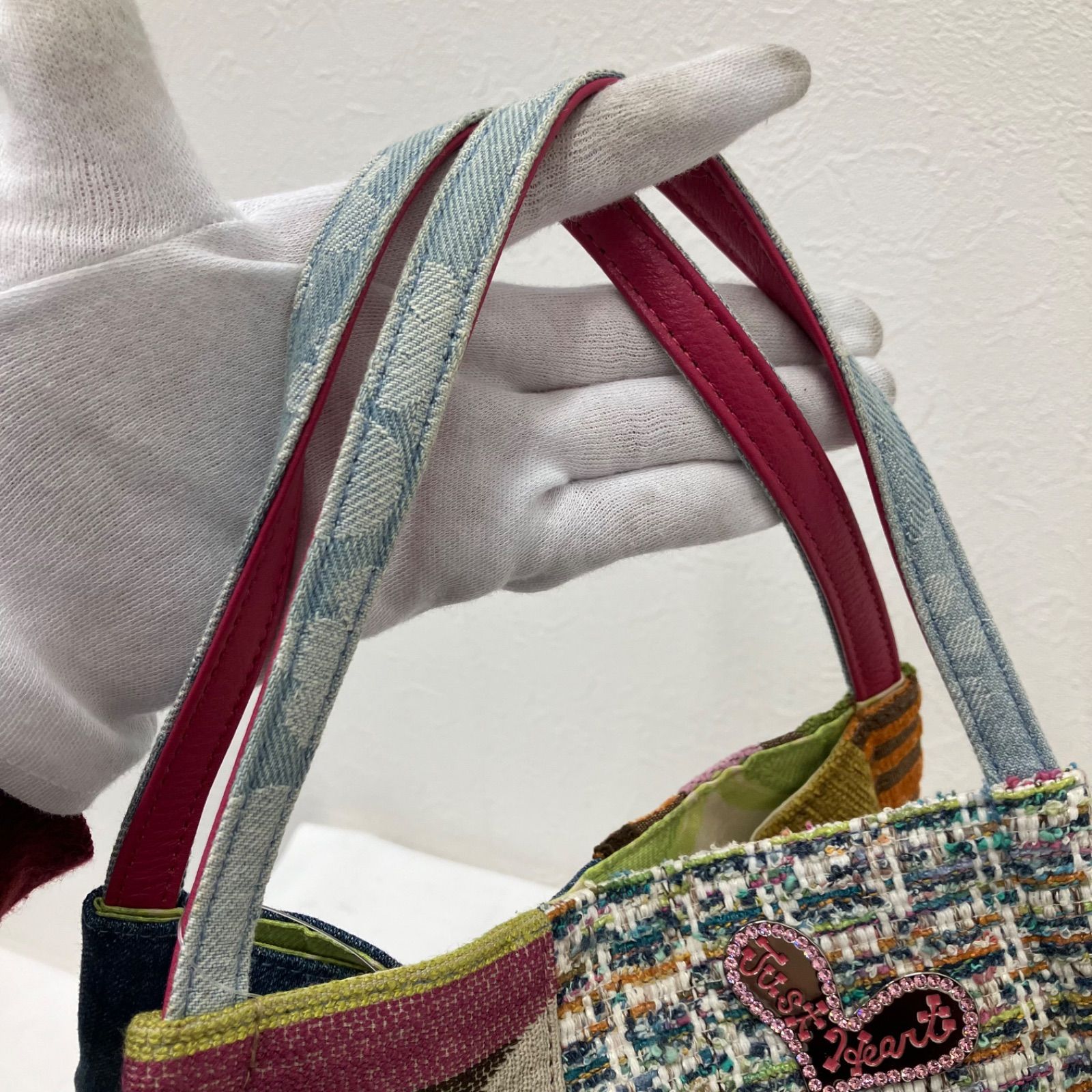 8658 Think Bee! シンクビー！ ハンドバッグ ビーランド ハート デニム