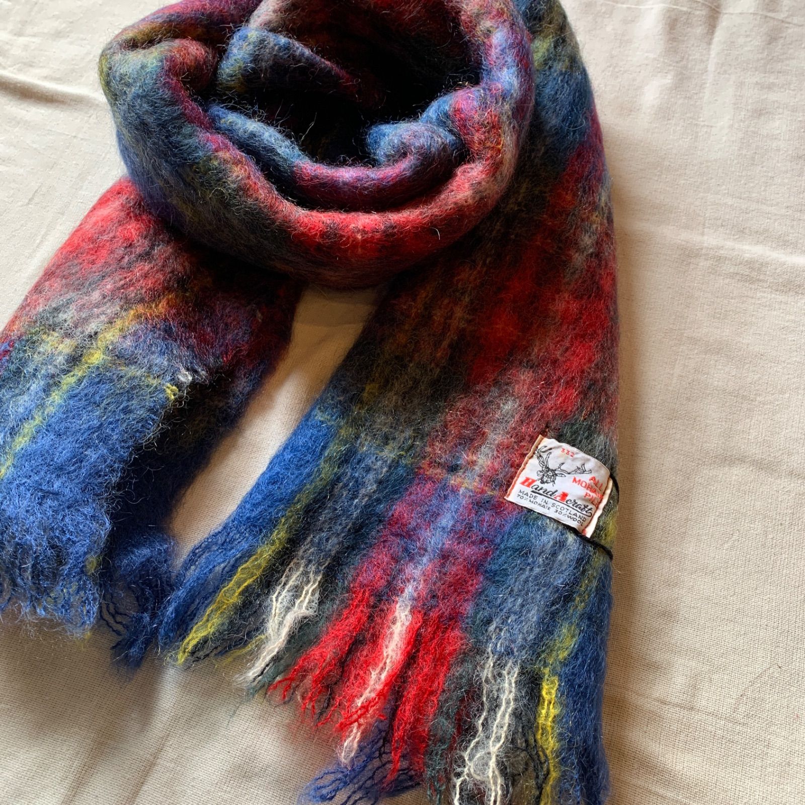 Hand Acraft ヴィンテージモヘアマフラー スコットランド製 - メルカリ