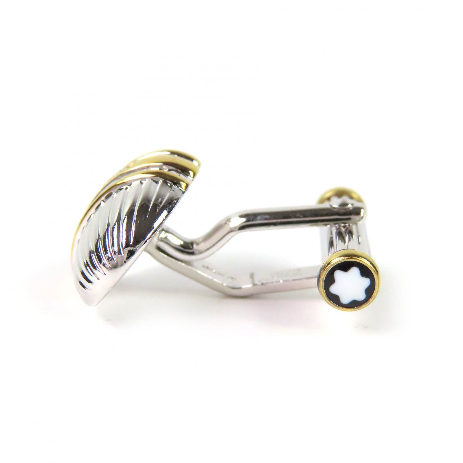 極美品△MONTBLANC モンブラン SV925 ロゴ ホワイトスター カフス