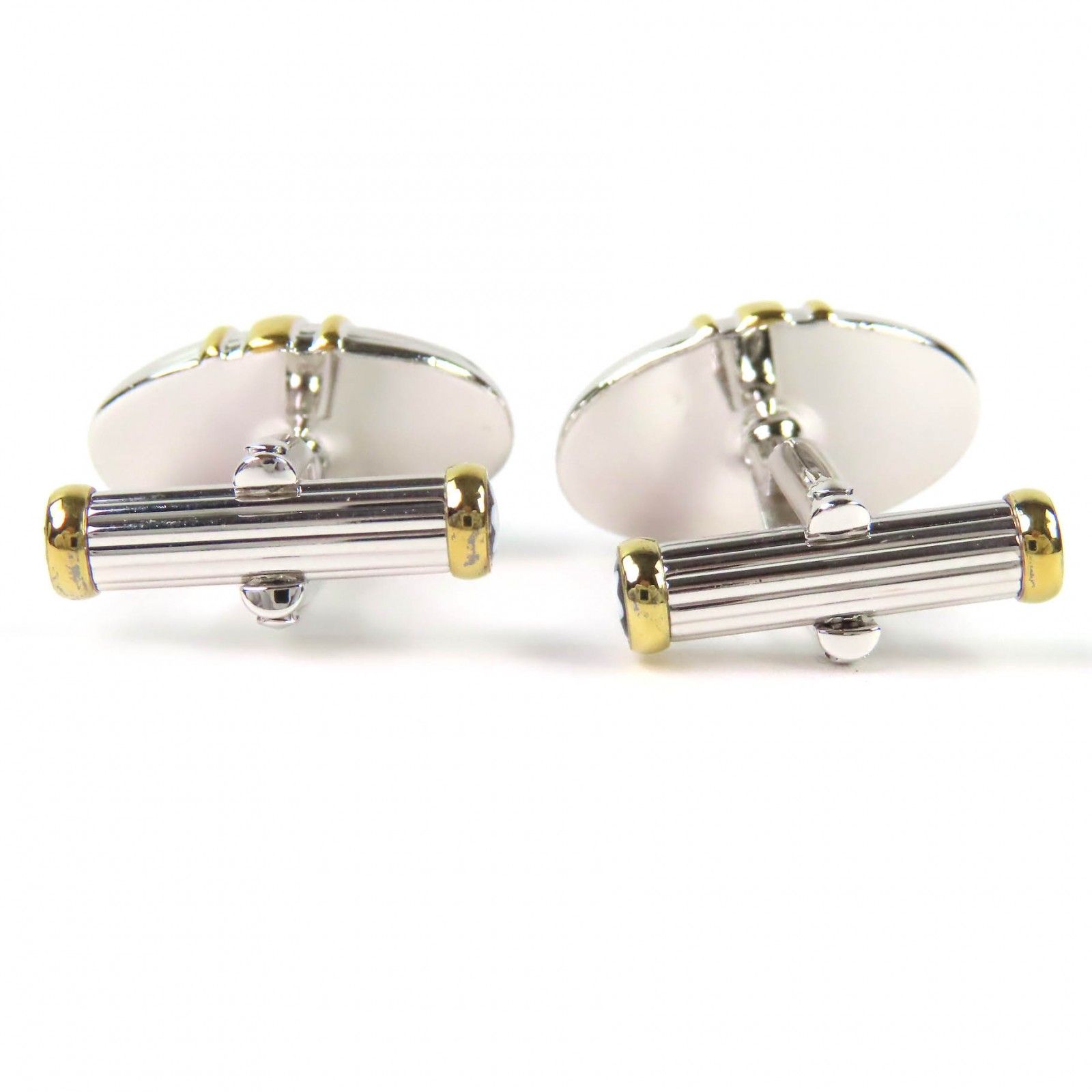 極美品△MONTBLANC モンブラン SV925 ロゴ ホワイトスター カフス