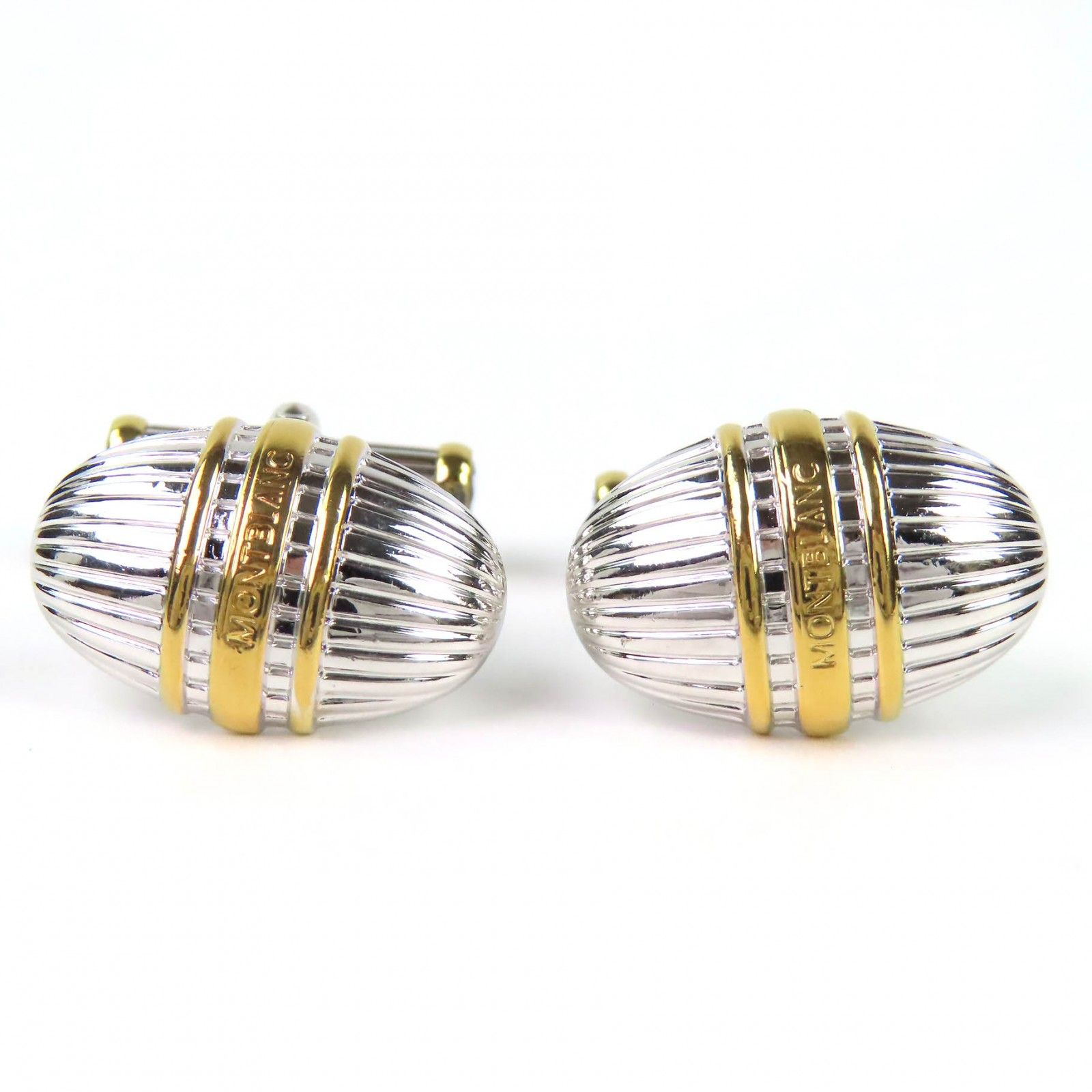 極美品△MONTBLANC モンブラン SV925 ロゴ ホワイトスター カフス