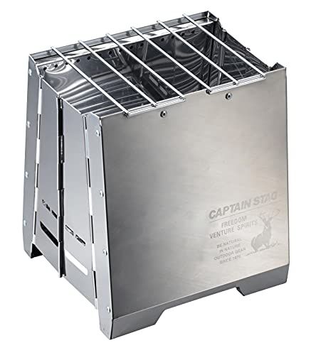 キャンプストーブ ウッドストーブ 焚火台 二次燃焼 ファイアブースト ストーブ ステンレス製 収納バッグ付き UG-82 シルバー 幅250×奥行220×高さ280 mm 1 cbd 0 b 8 e