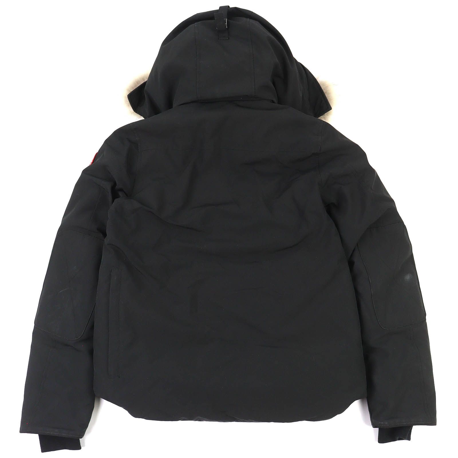 【最高級・美品】カナダグース ラッセルパーカ ワッペンロゴ ダウンジャケット 黒 良品△CANADA GOOSE カナダグース 2301JM RUSSELL PARK ラッセル