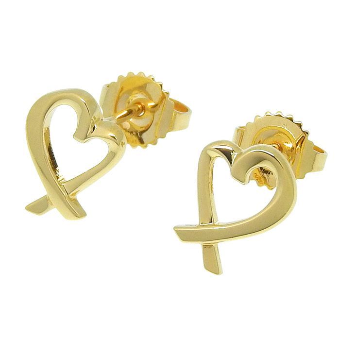ティファニー K18 YG ラビングハート ピアス イエローゴールド 750 TIFFANY & Co. ティファニー ラビングハート ピアス K18YG 750