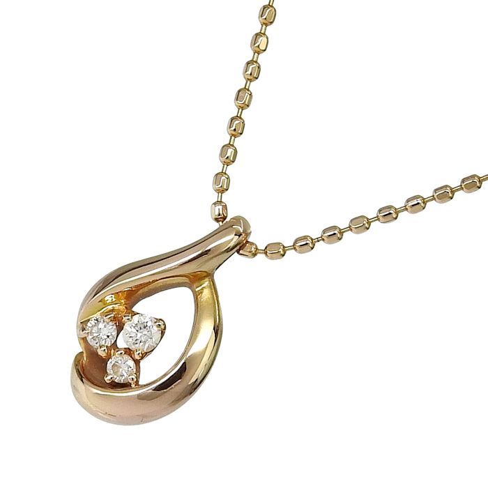 現行品 4℃ ヨンドシー K18PG ダイヤモンド ライン ネックレス K18イエローゴールド ネックレス | 111741123018 | 【公式】4