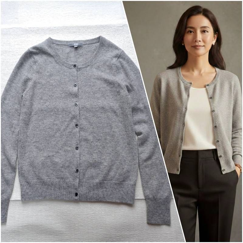 至上の温もり】 UNIQLO カシミヤ 100% カーディガン レディース M