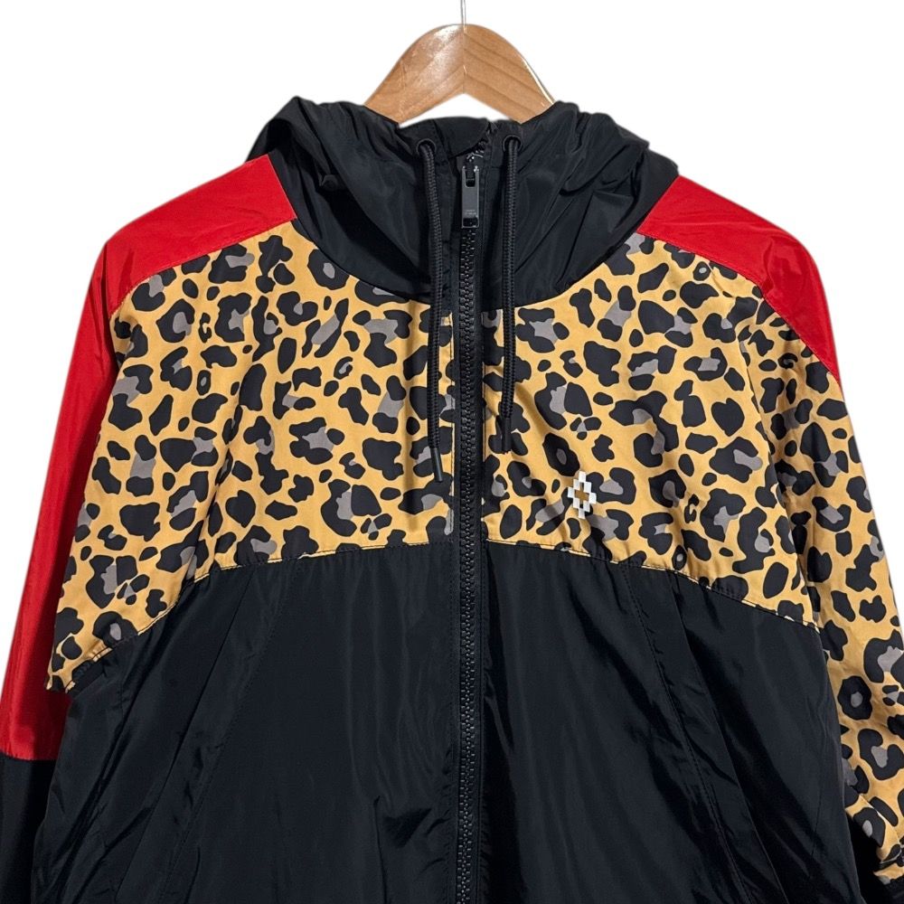 美品 MARCELO BURLON マルセロバーロン レオパード柄切替 フーデッド 