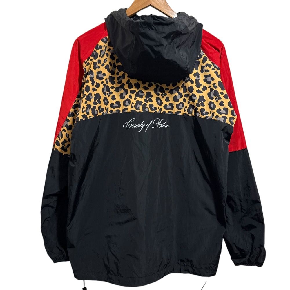 美品 MARCELO BURLON マルセロバーロン レオパード柄切替 フーデッド 