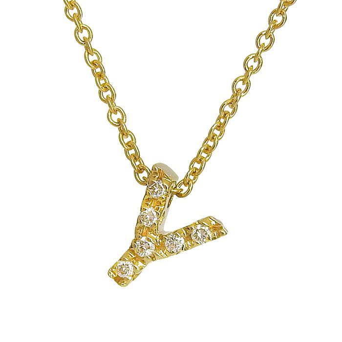 PONTE VECCHIO ポンテヴェキオ イニシャルY ダイヤ ネックレス K18YG