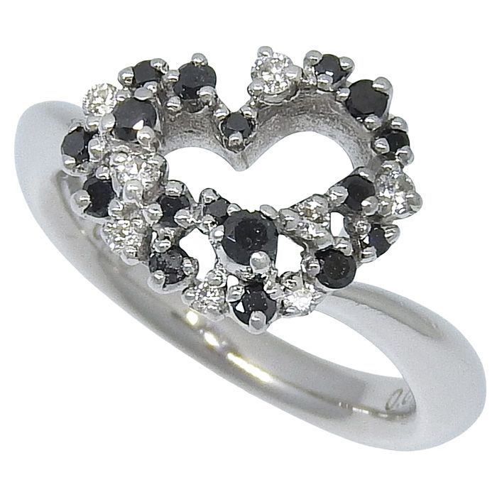 ポンテヴェキオ　ダイヤ0.14c K18WG ハート型リング　9号 ポンテヴェキオ ダイヤ0.14c K18WG ハート型リング 9号 Ponte Vecchio