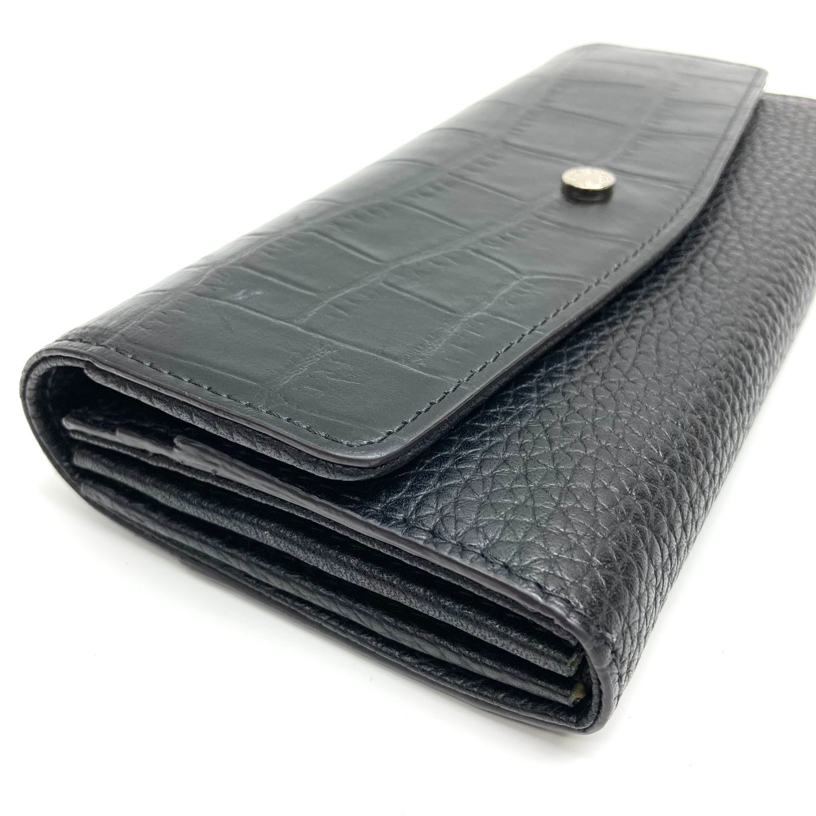 t) GRES グレ クロコダイル 長財布 ブラック CROCODILE ウォレット 