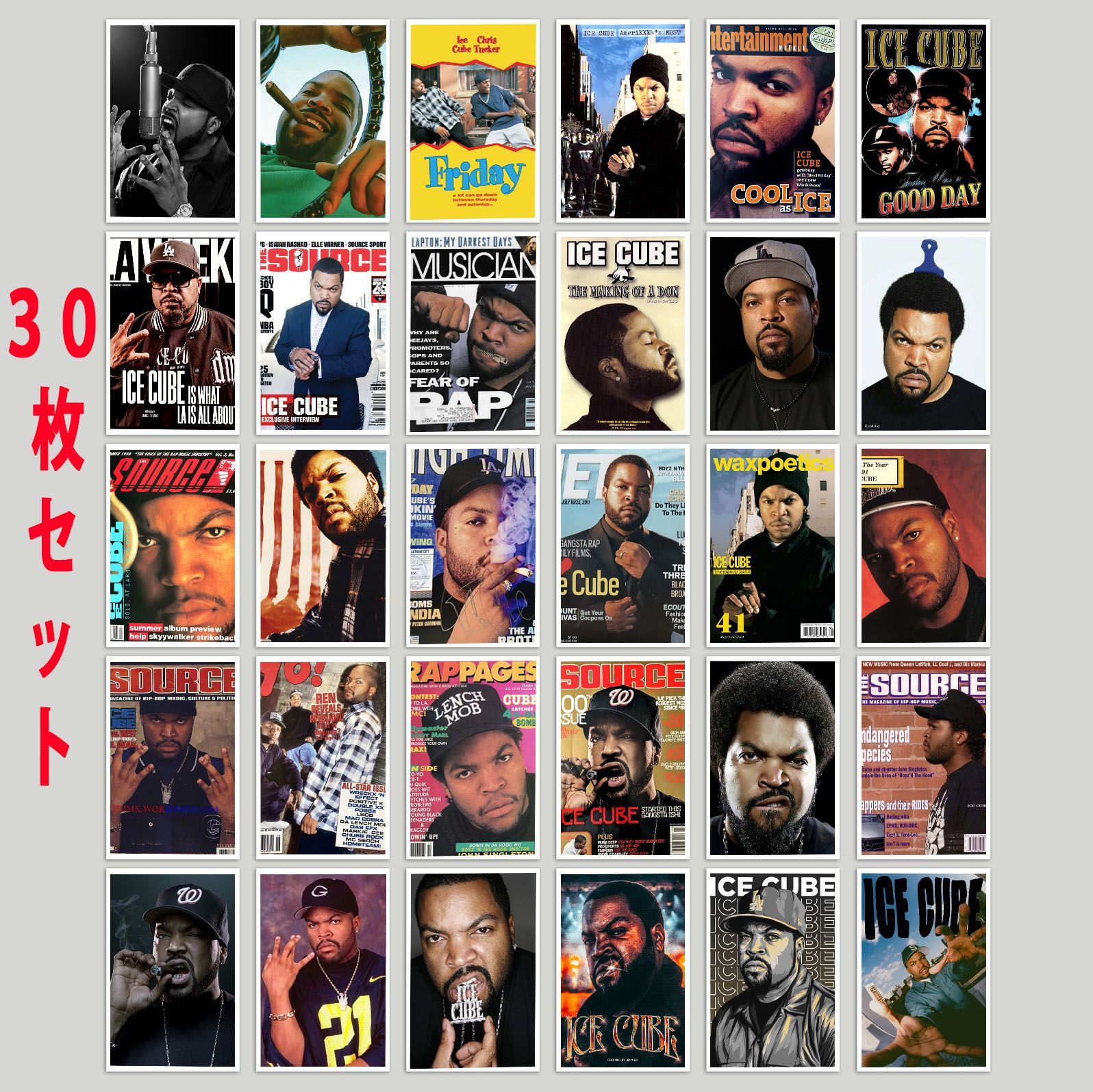 アイス・キューブ　ICE　CUBE　パイプ　スカル　ビンテージ アイス・キューブ Ice Cube ステッカー 30個セット シール ミニ
