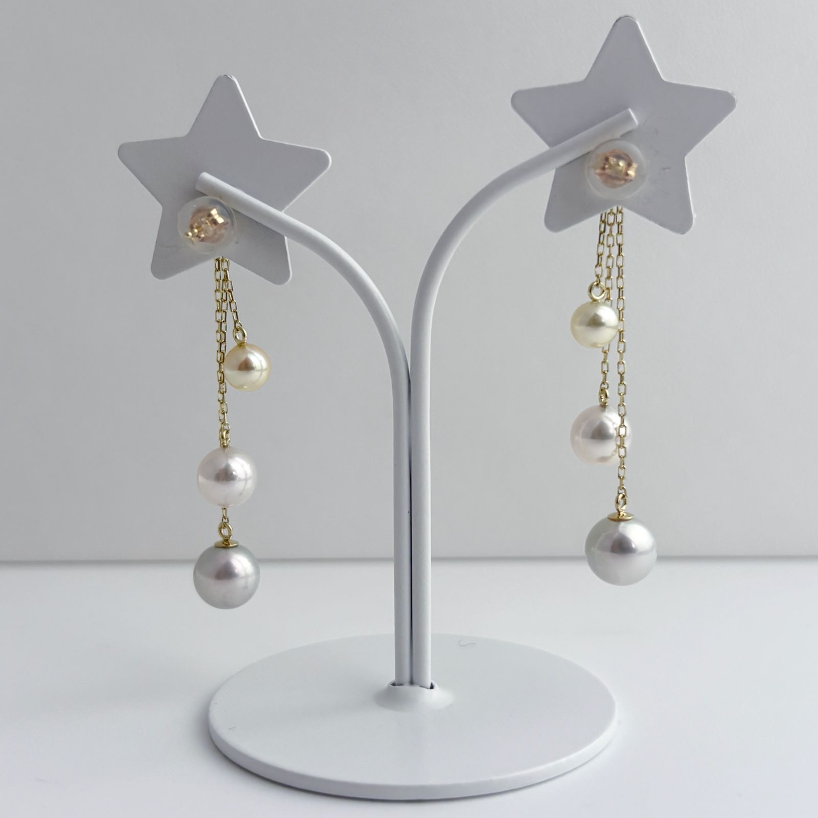 あこや本真珠 マルチカラー K18ピアス 4.5-7.5mm 2way - メルカリ