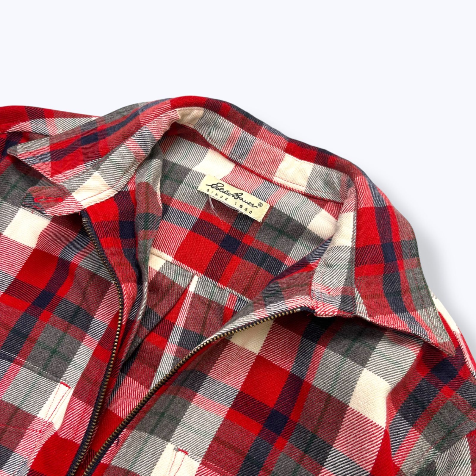 90s Eddie Bauer Half Zip Check Shirts 90年代 エディーバウアー