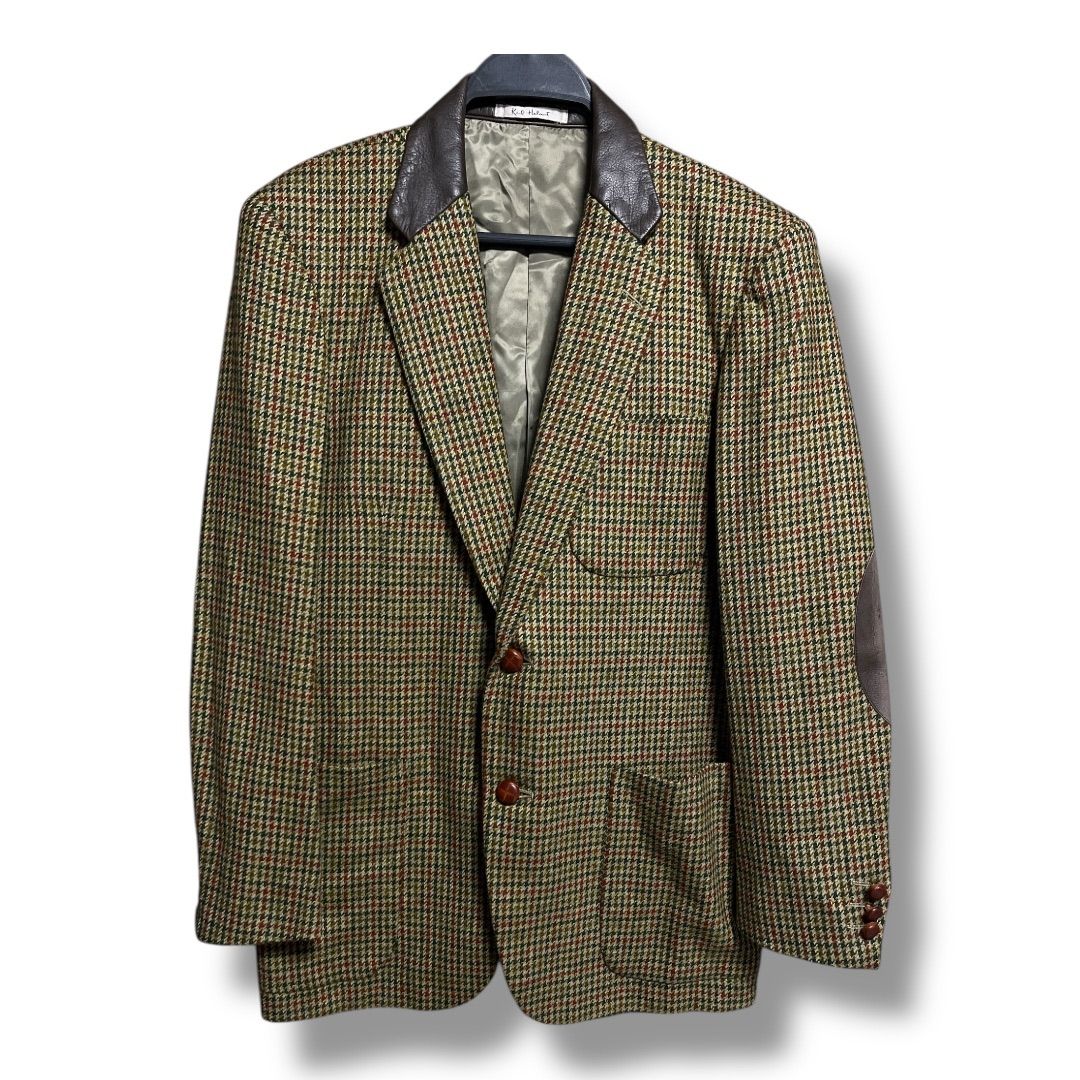 【美品】カールヘルム　テーラードジャケット　チェック柄　秋冬ツイード　金ボタン Karl Helmut カールヘルム ヴィンテージ ツイード テーラード