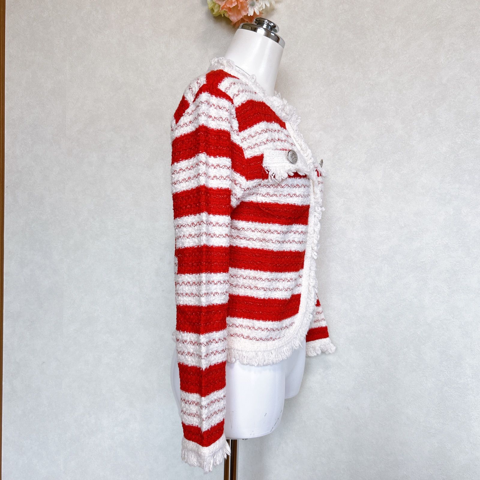 NARACAMICIE/ナラカミーチェ】ノーカラーツィードジャケット フランジ