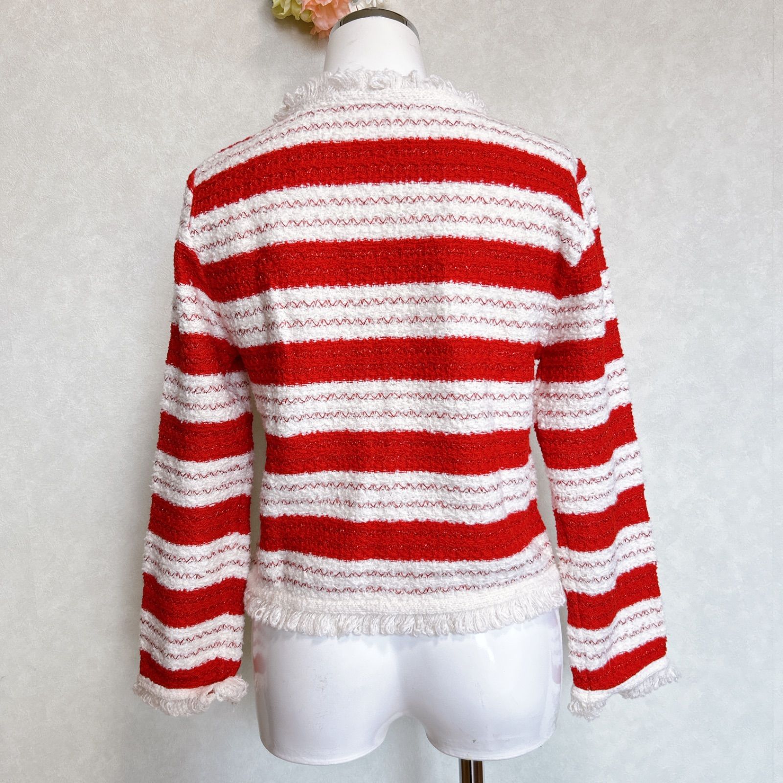 NARACAMICIE/ナラカミーチェ】ノーカラーツィードジャケット フランジ