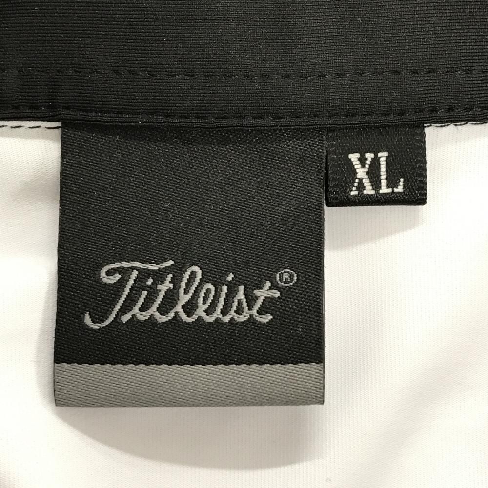超美品】タイトリスト 長袖ポロシャツ 黒×白 ハーフジップ ロゴ