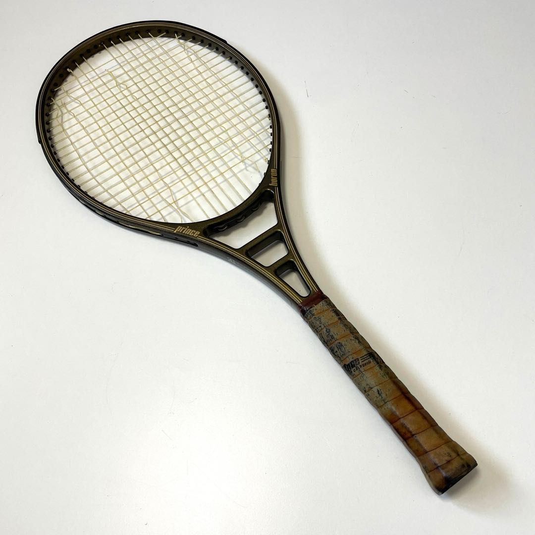 【希少・美品】プリンス　ボロン　テニスラケット ケース付き　ヴィンテージ PRINCE ボロン110 G1（4・1/8） 革ケース付き プリンス BORON SERIES