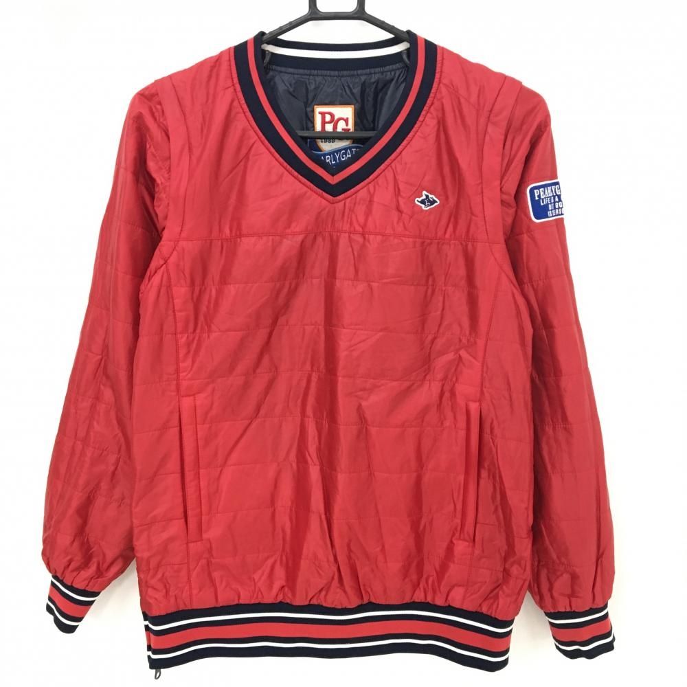 パーリーゲイツ 中綿リバーシブルスニード ネイビー 裏レッド 袖着脱可