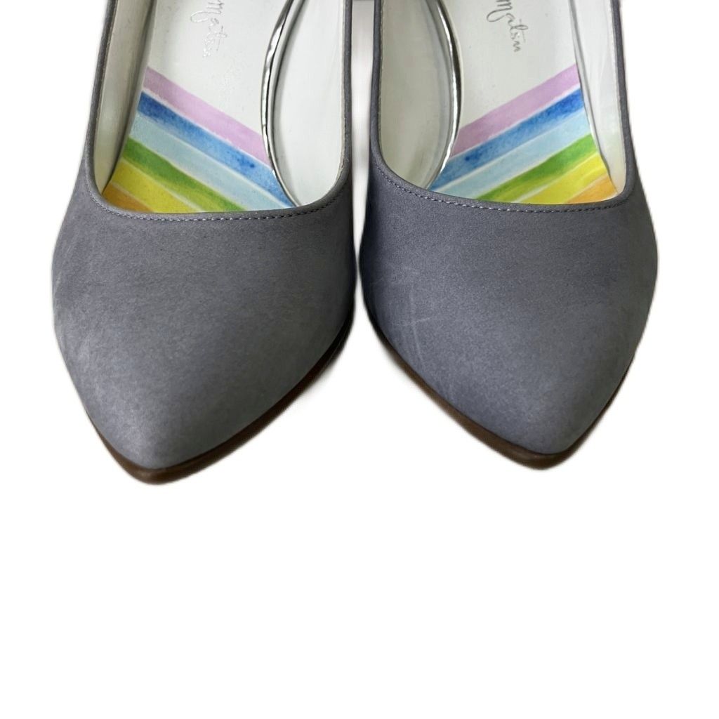 銀座かねまつ GINZA Kanematsu 晴雨兼用 パンプス ヒール 22.5 ブルー