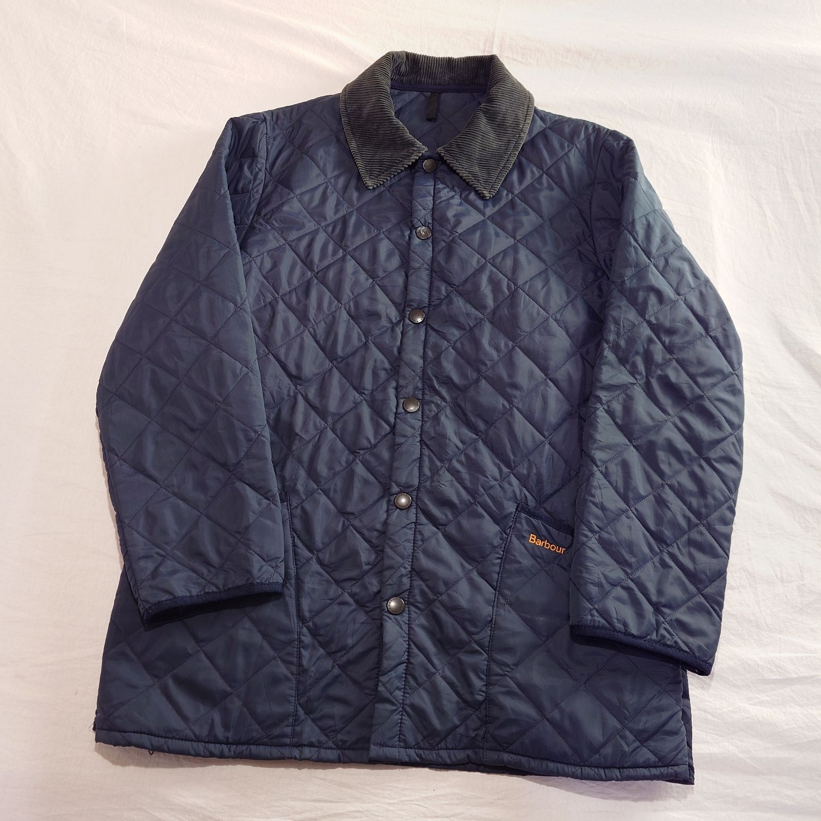 UK古着】BARBOUR バブアー キルティングジャケット コーデュロイ襟