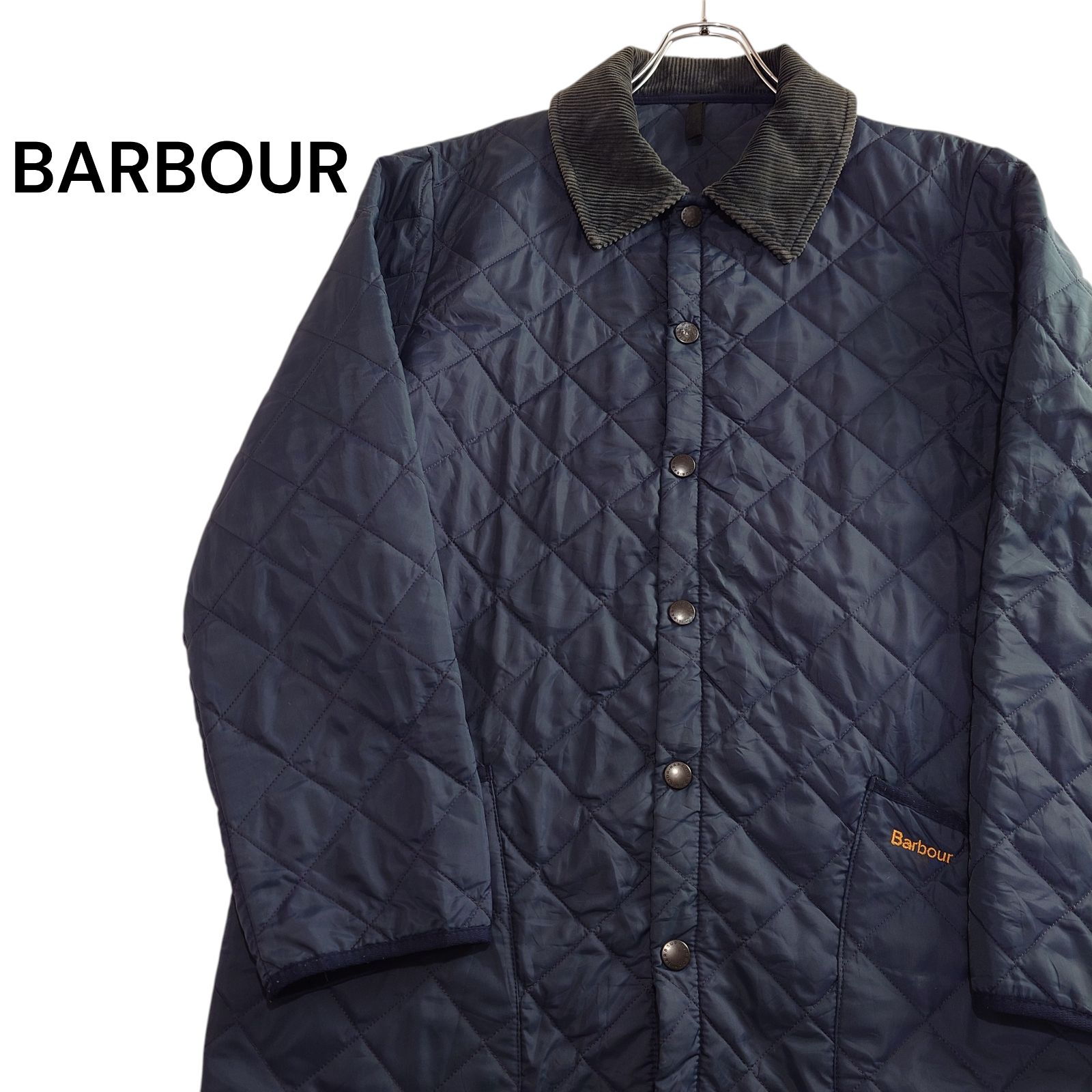 UK古着】BARBOUR バブアー キルティングジャケット コーデュロイ襟 