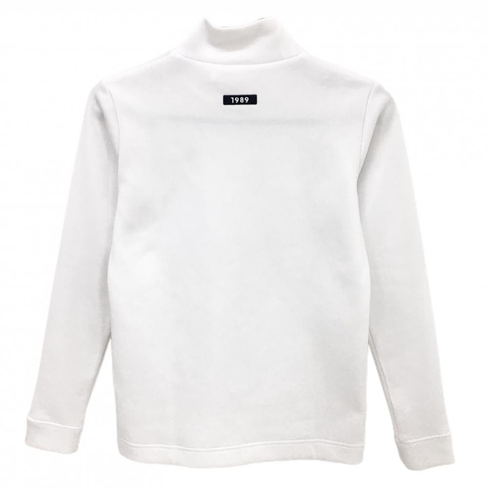 パーリーゲイツ 長袖ハイネックシャツ 白×黒 ロゴライン レディース 0