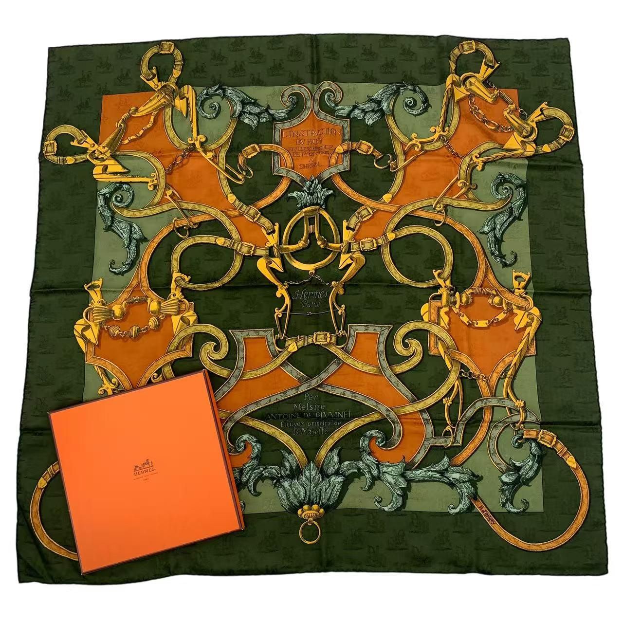 新品同様 HERMES エルメス スカーフ カレ90 シルク100％ L