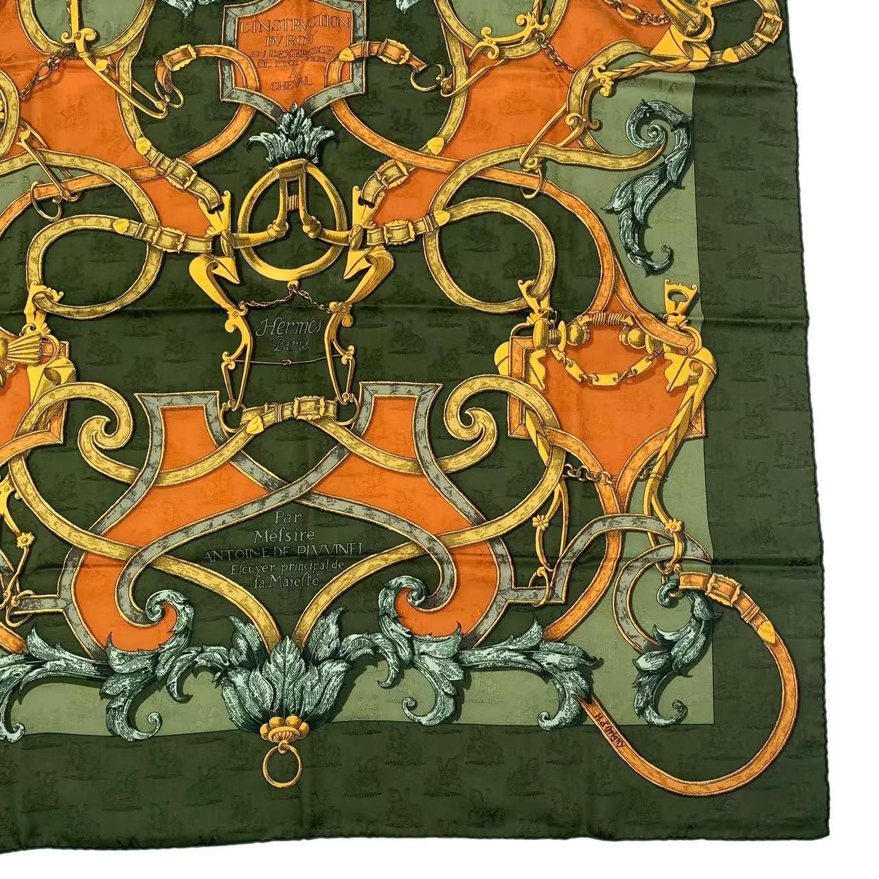 新品同様 HERMES エルメス スカーフ カレ90 シルク100％ L'INSTRVCTION