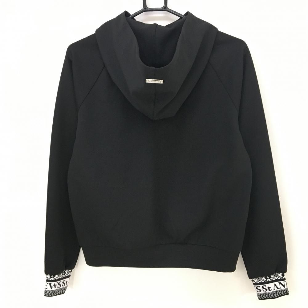 超美品】セントアンドリュース ジップパーカー 黒×白 袖口ロゴ