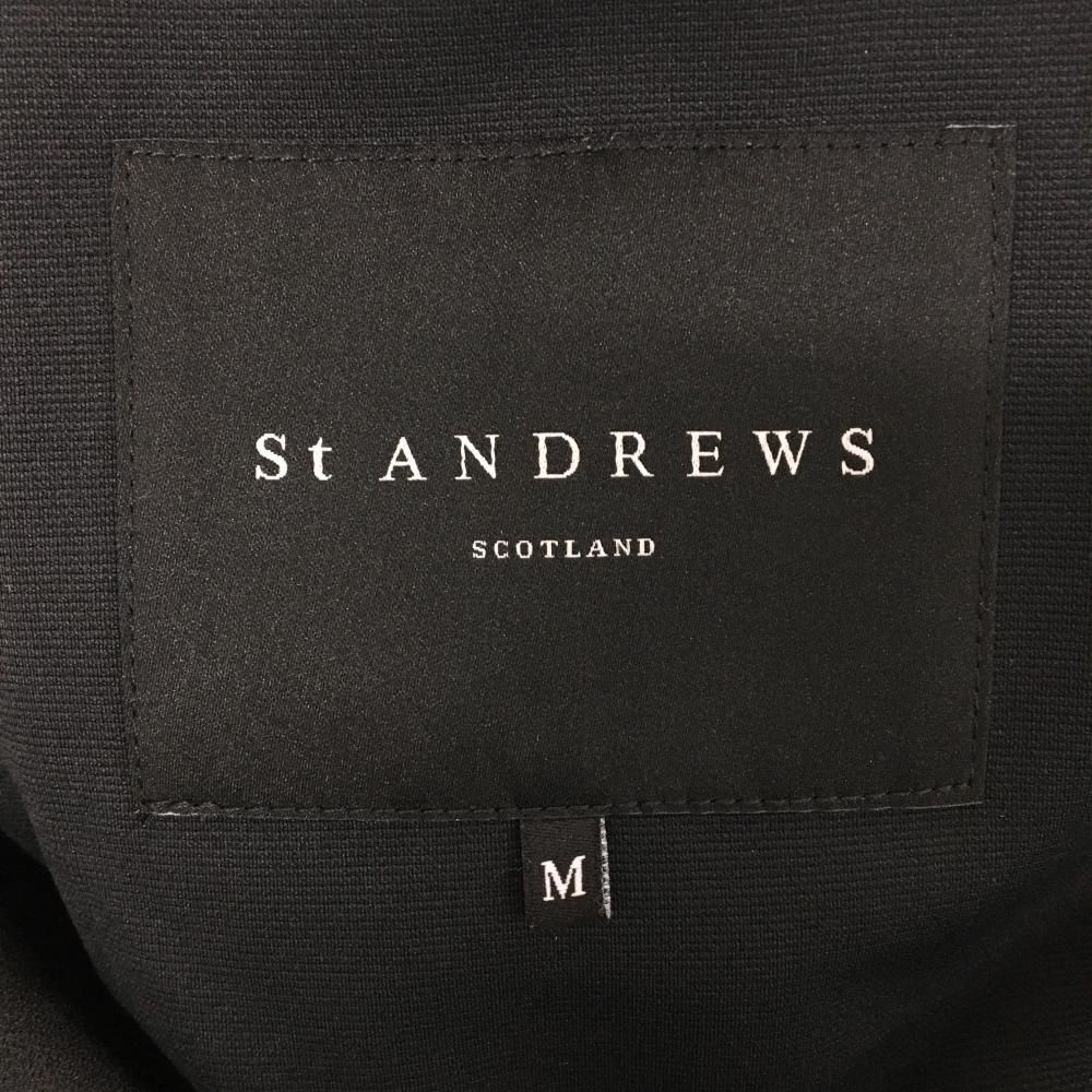 超美品】セントアンドリュース ジップパーカー 黒×白 袖口ロゴ