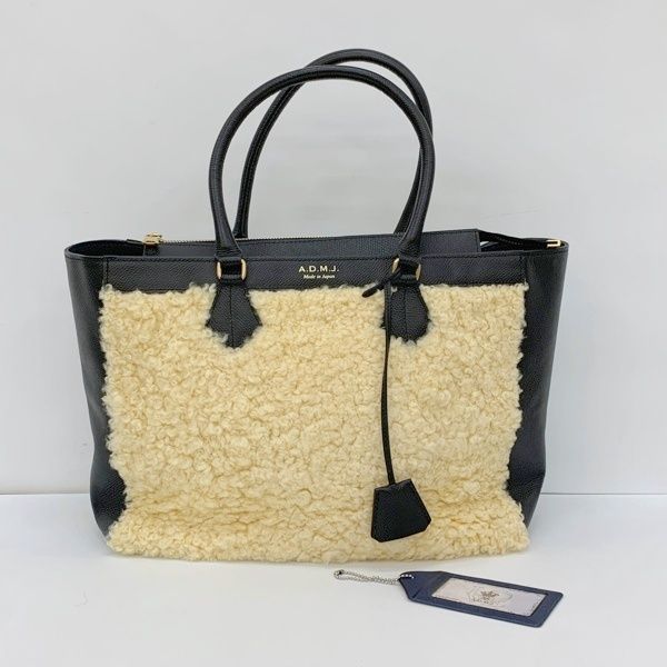 ADMJ エーディーエムジェイ トートバッグ 鞄 カバン ムートン バイ
