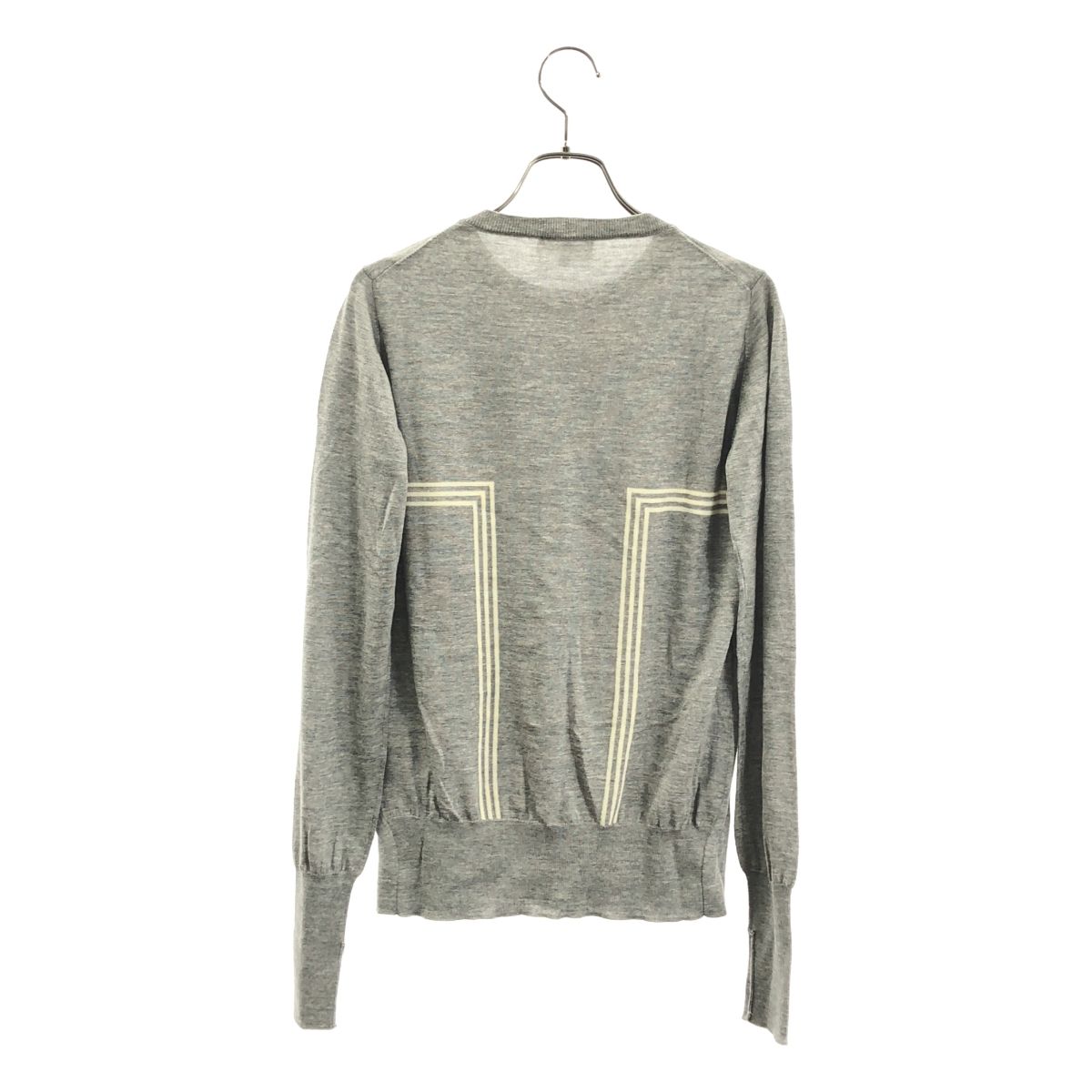 HYKE / ハイク | ウール ラインデザイン ニット | 1 | グレー