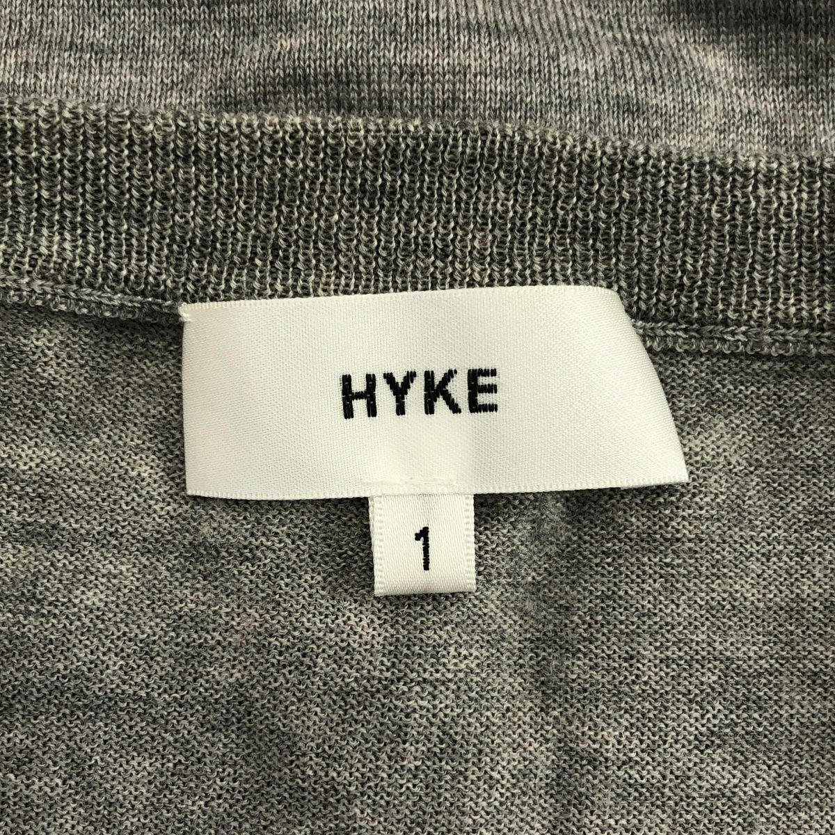 HYKE / ハイク | ウール ラインデザイン ニット | 1 | グレー