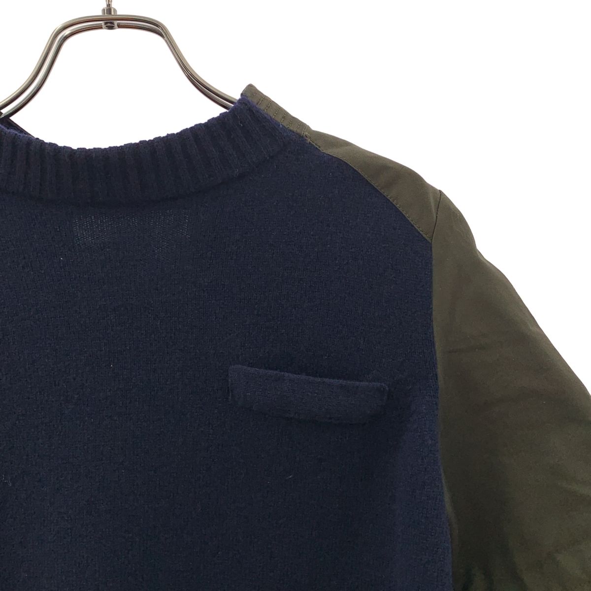 sacai / サカイ | コットン ウール 切替 バックギャザー ニットブラウス | 1 | ネイビー/カーキ | レディース 楽天市場】sacai / サカイ | コットン ウール 切替 バックギャザー