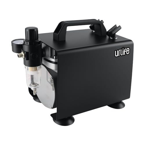 urlife コンプレッサー 小型 A 4の半分でも 高圧域 安定供給 最大圧0 4 MPa 対応 精密無段階調圧 0 57 PSI 47 dB 静音 吐出23 25 L min 据え置き ホビー向け LiteCube fbf 00 eb 1