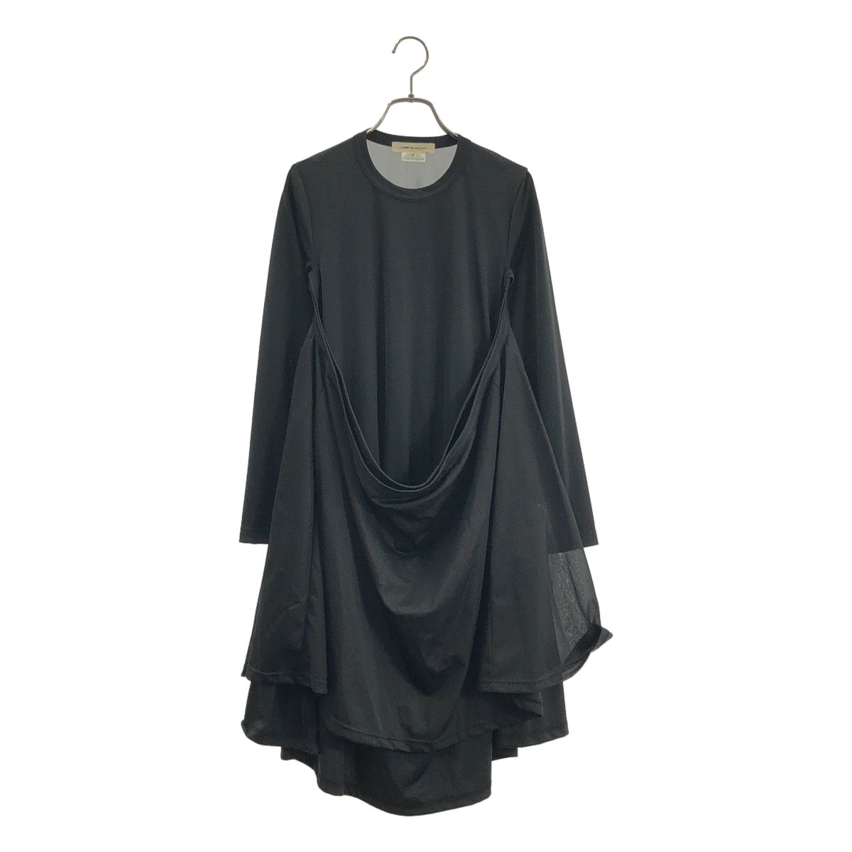 【美品】  COMME des GARCONS / コムデギャルソン | 2021AW | ポリエステル 変形 オーバーシルエット ロングカットソー | XS | ブラック | レディース 美品】 COMME des GARCONS / コムデギャルソン | 2021AW