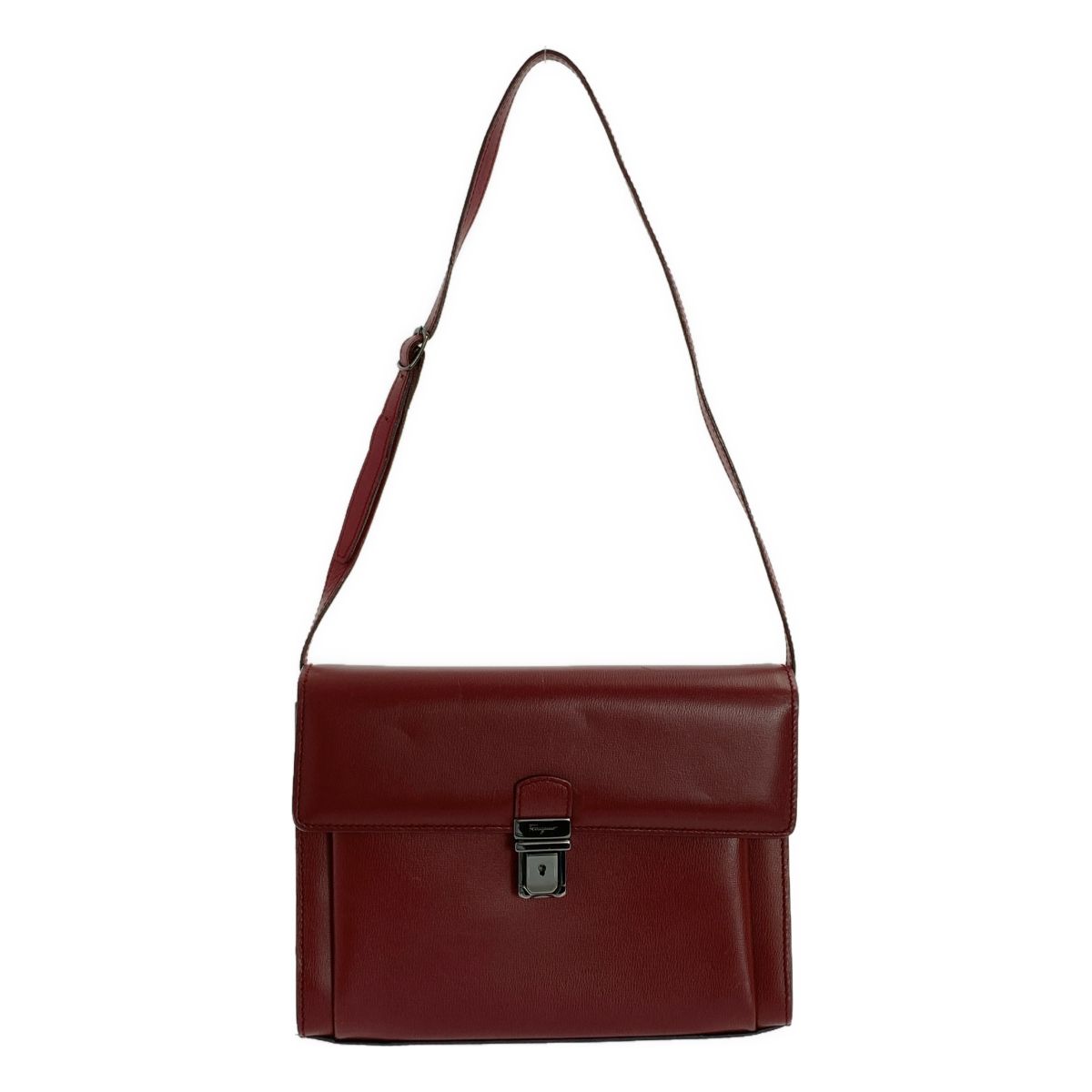 FERRAGAMO / フェラガモ | レザー フラップ ショルダーバッグ | レッド 