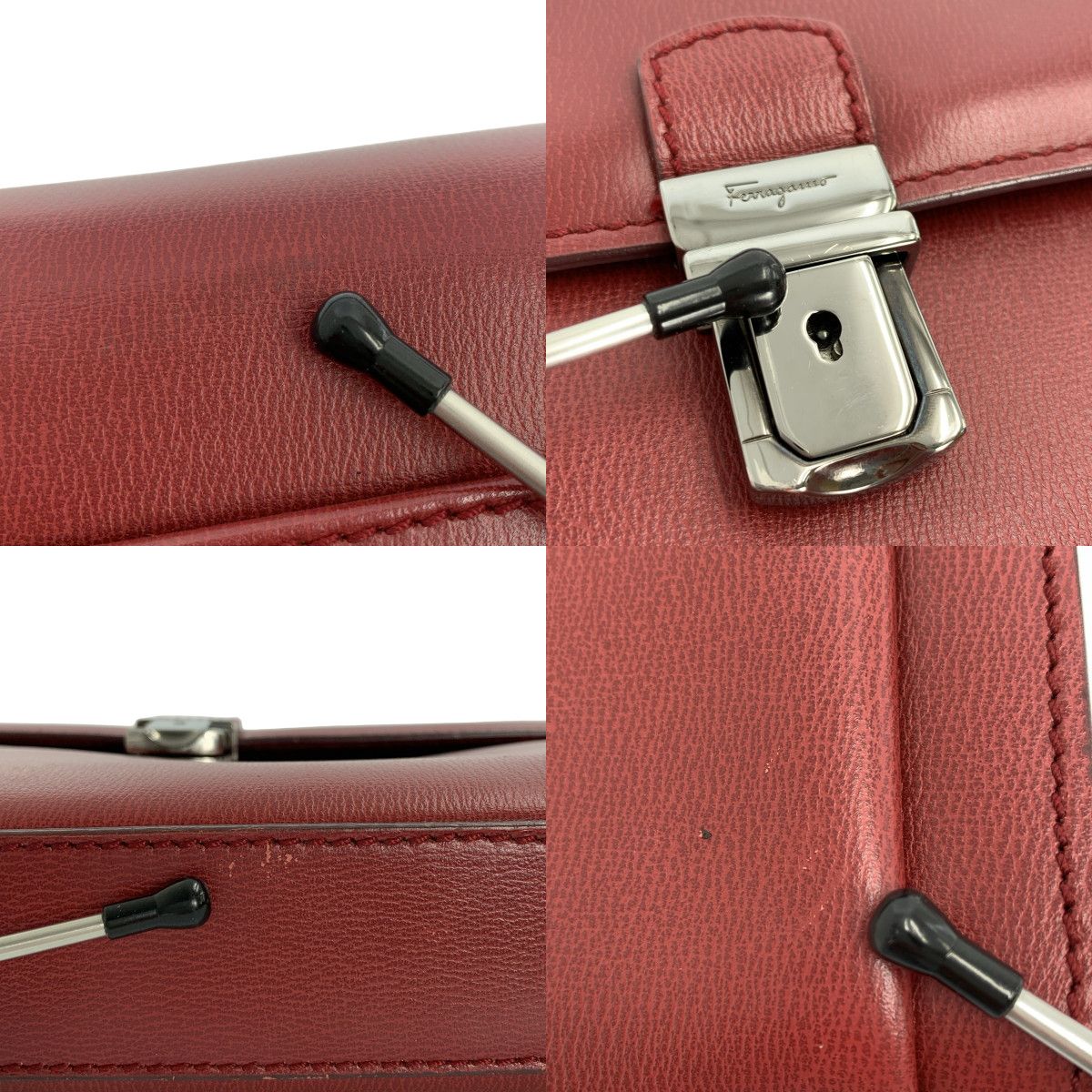 FERRAGAMO / フェラガモ | レザー フラップ ショルダーバッグ | レッド 