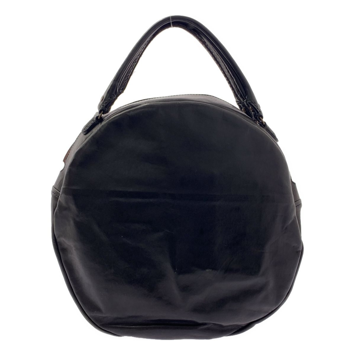 美品】 ebagos / エバゴス | ガレット レザー ラウンド型 ハンドバッグ  