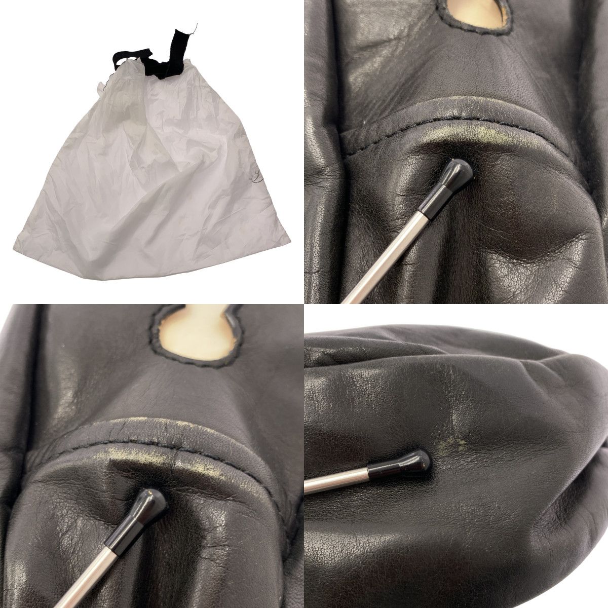 美品】 ebagos / エバゴス | ガレット レザー ラウンド型 ハンドバッグ  