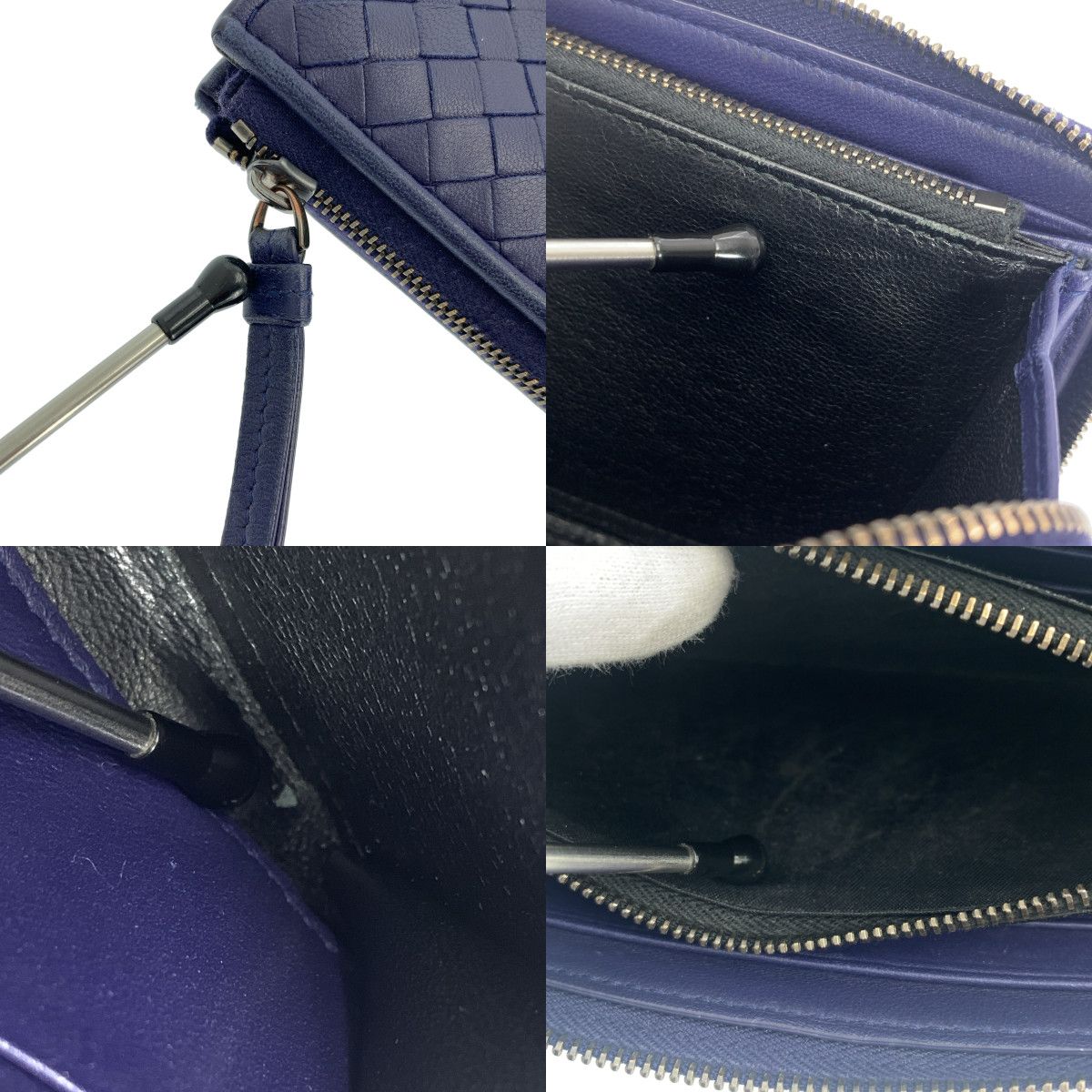 ⭐️極美品⭐️　ボッテガヴェネタ　イントレチャート　ロングウォレット　ネイビー BOTTEGA VENETA（ボッテガ・ヴェネタ） 美品 ボッテガ ヴェネタ
