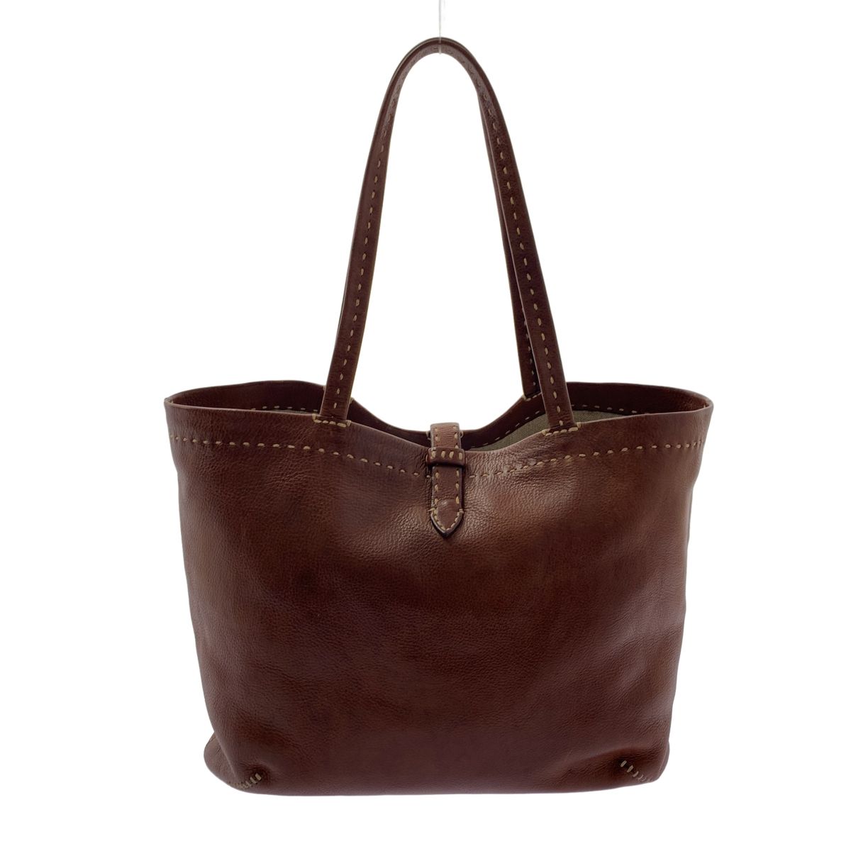 HENRY CUIR アンリークイール　ブラウンレザートートバッグ 美品】 Henry Cuir / アンリークイール | レザー ステッチ トート