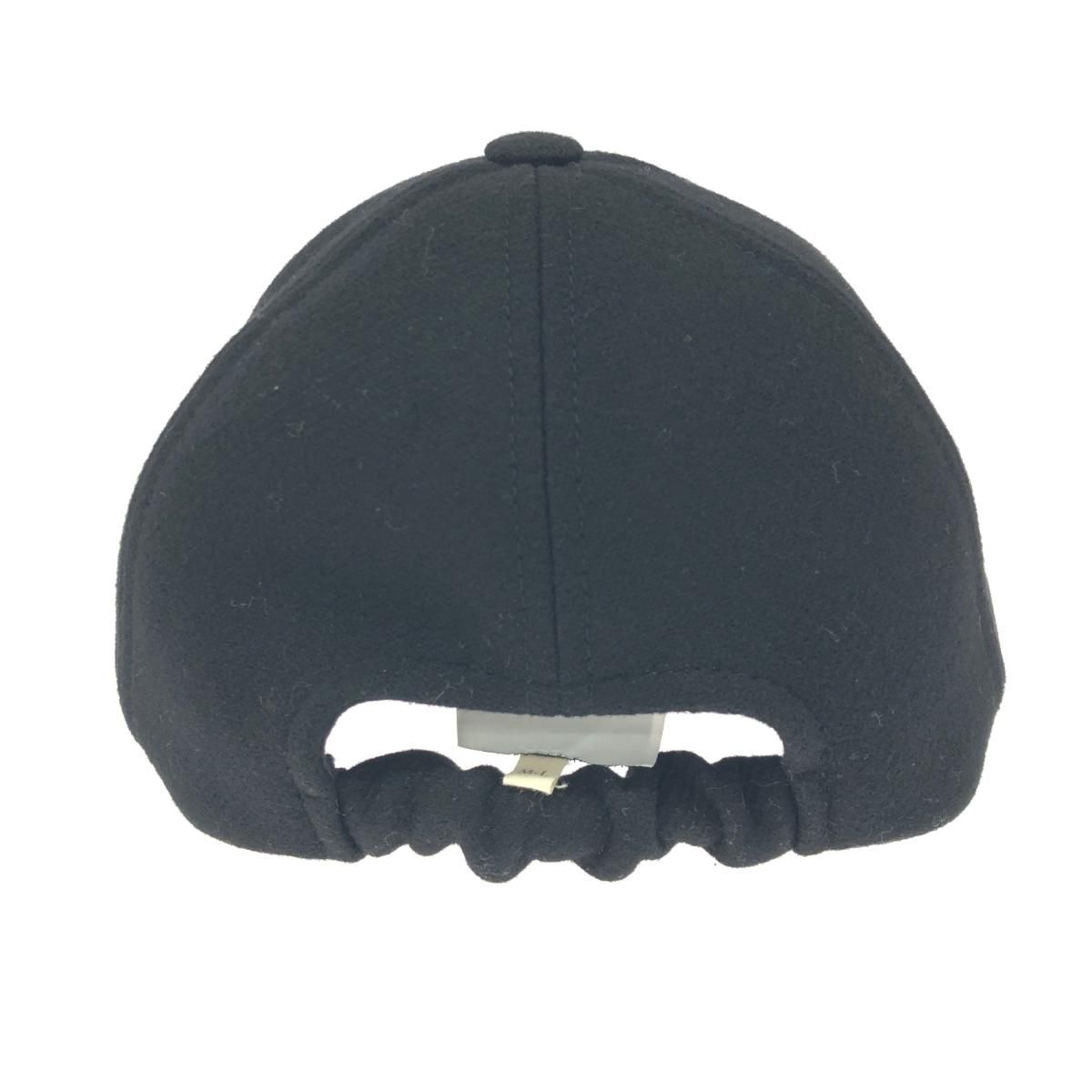 Patou パトゥ キャップ M-L ウール/ロゴ刺繍 ブラック レディース